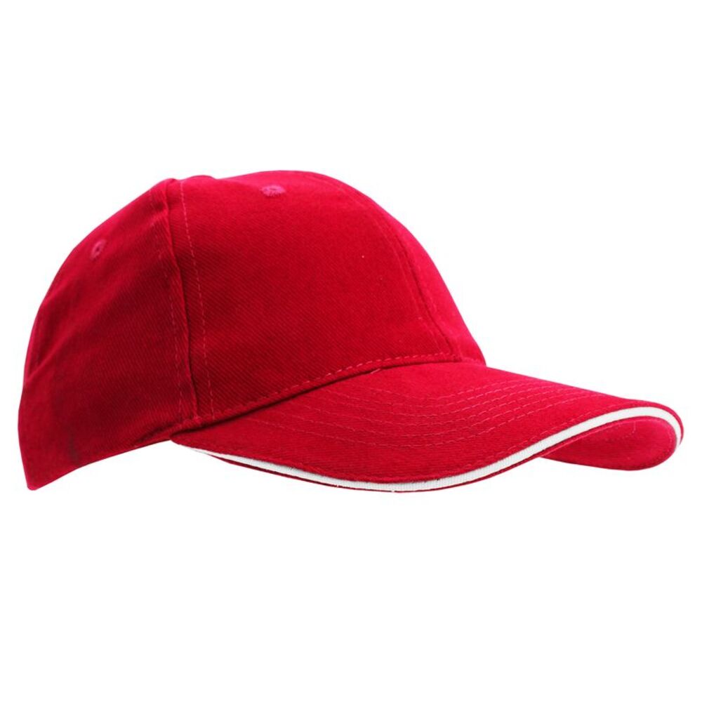 SOLS Unisex Buffalo 6 Panel Baseball Cap / Red/White